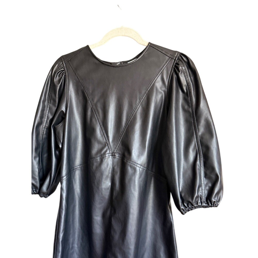 H&M Black Faux Leather‎ Dress Whimsygoth - Picture 3 of 8